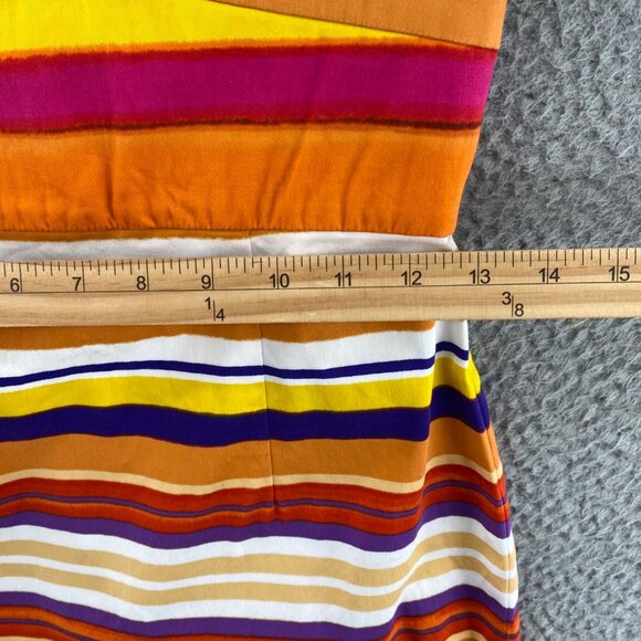 Calvin Klein Dress Womens 2 Multicolor Striped Sheath Sweetheart Neck Bra Mini - Picture 9 of 11